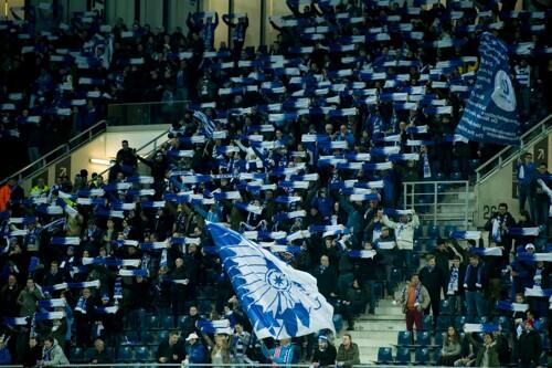 Blauw-witte muur bij KAA Gent - Braga (Europa League)