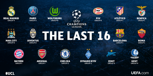 KAA Gent bij de beste 16 teams van de Champions League