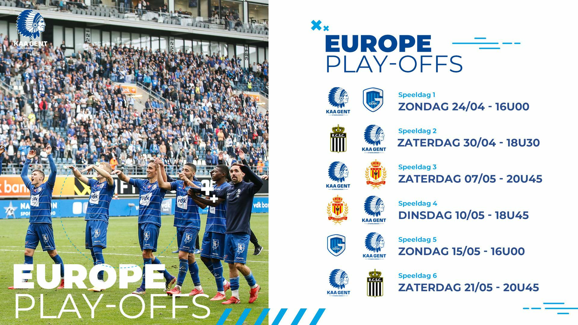 Europe play-offs: kalender & abonnementen