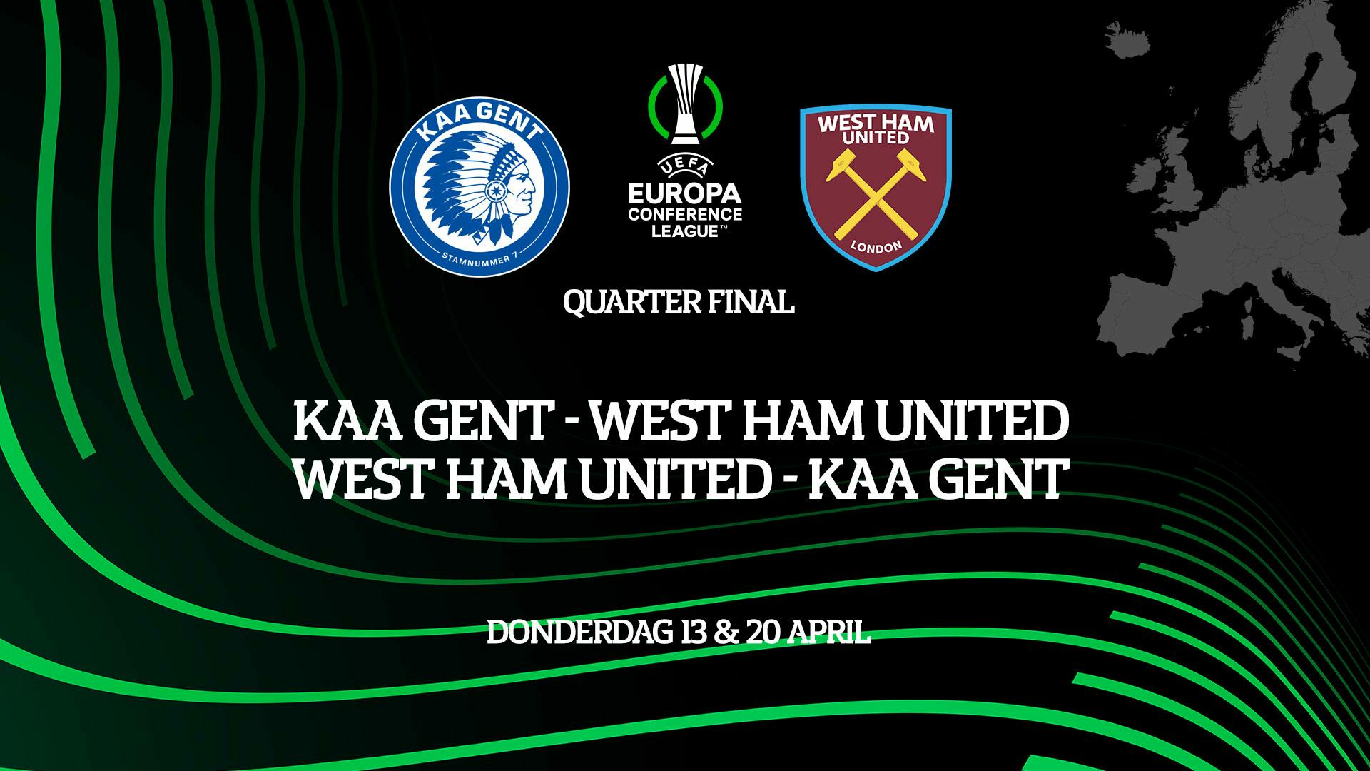 KAA Gent loot West Ham United in de kwartfinales van de Conference League