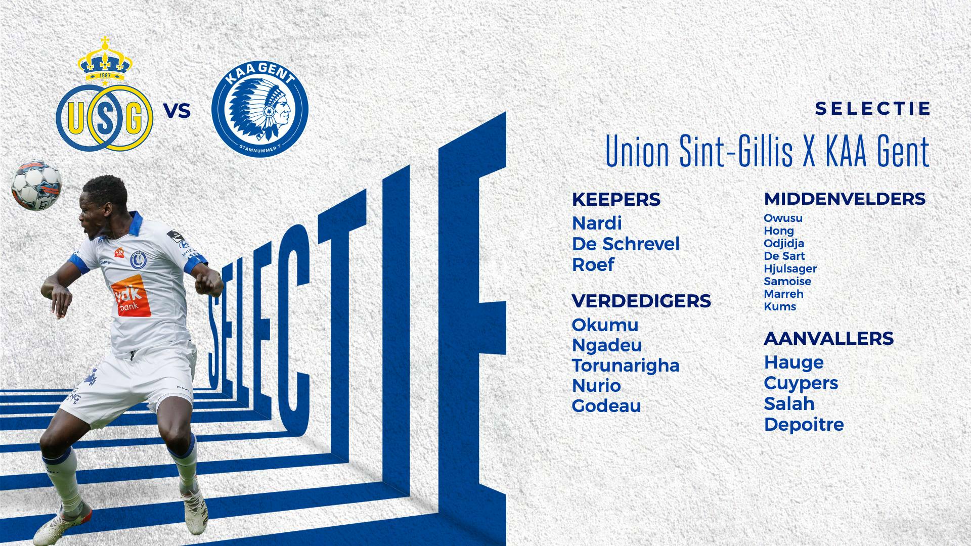 👥 Selectie Union - KAA Gent