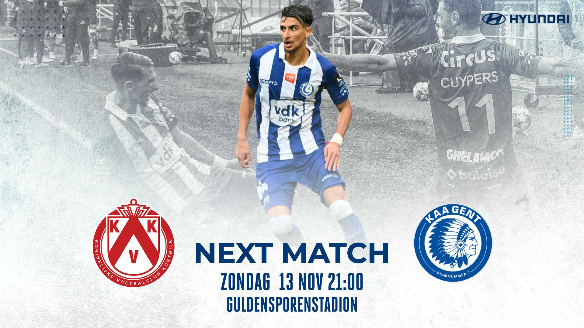 Next Match: KVKortrijk - KAA Gent