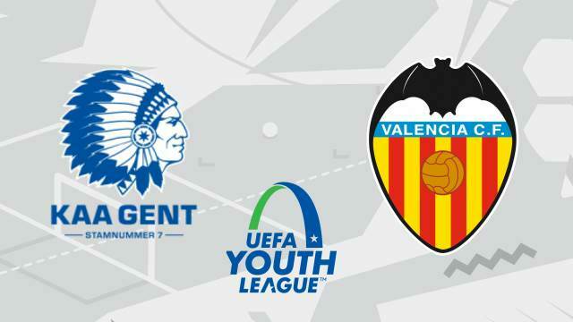 Jong KAA Gent tegen Jong Valencia FC in de Youth League