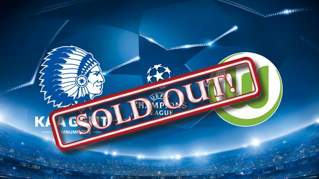 Thuiswedstrijd tegen Wolfsburg volledig uitverkocht