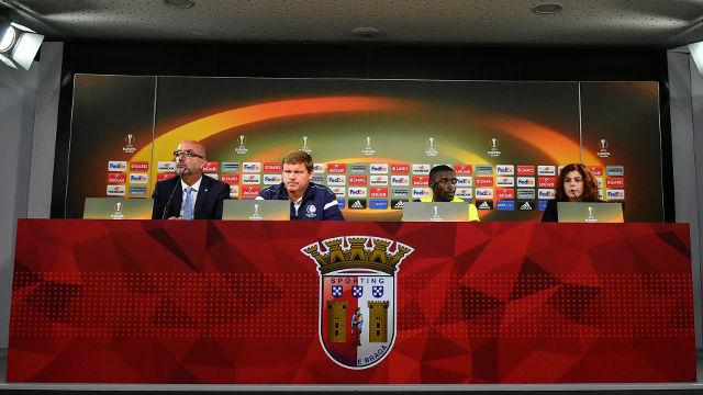 Persconferentie en training voor SC Braga - KAA Gent