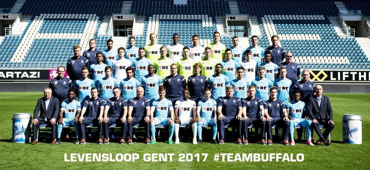 Spelers en technische staf steunen #TeamBuffalo op Levensloop Gent