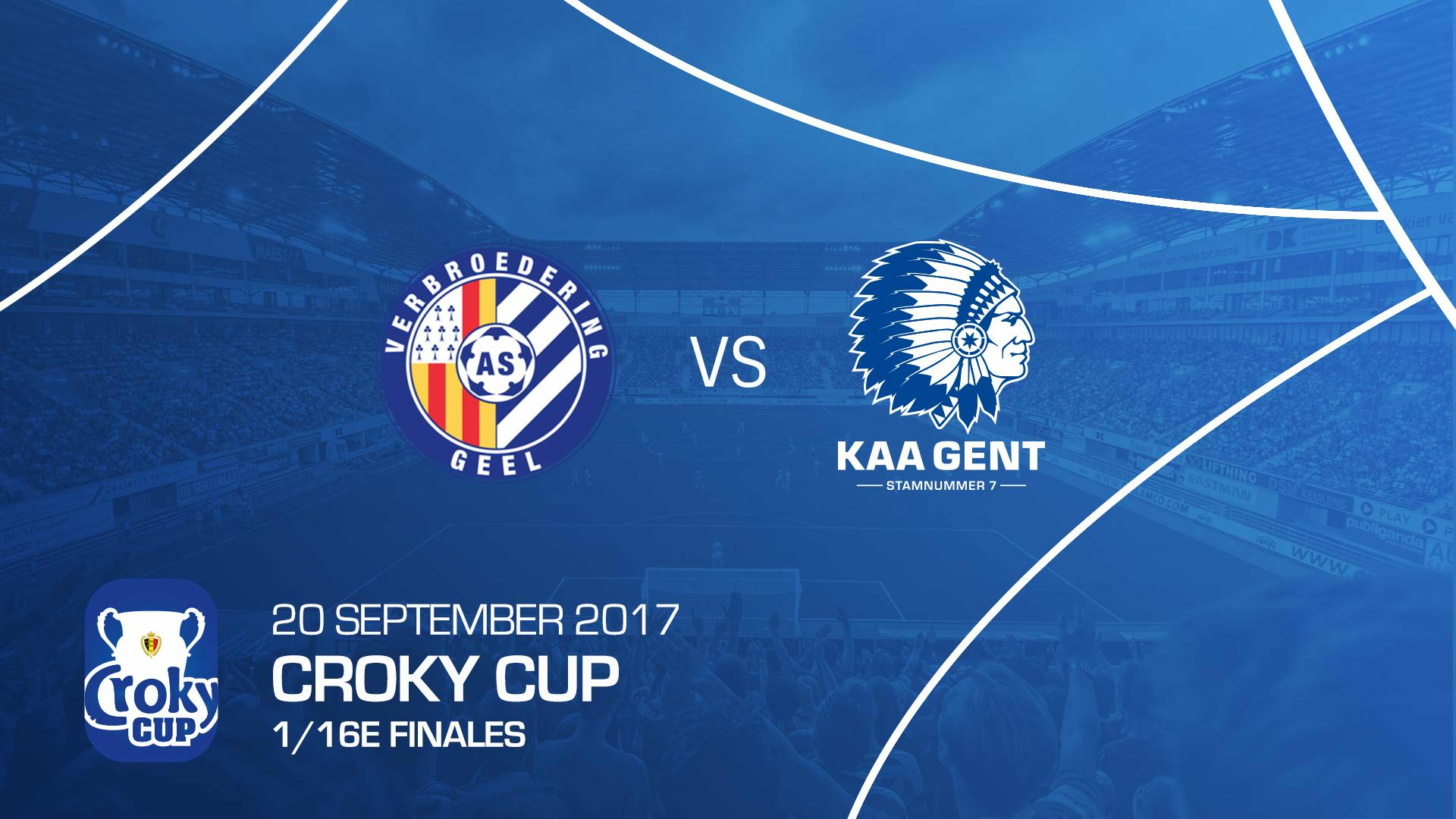 KAA Gent speelt tegen Verbroedering Geel in 16e finales Croky Cup