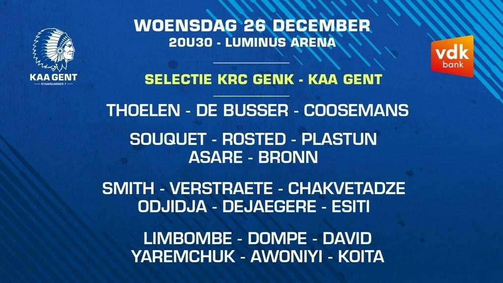 Selectie voor KRC Genk - KAA Gent