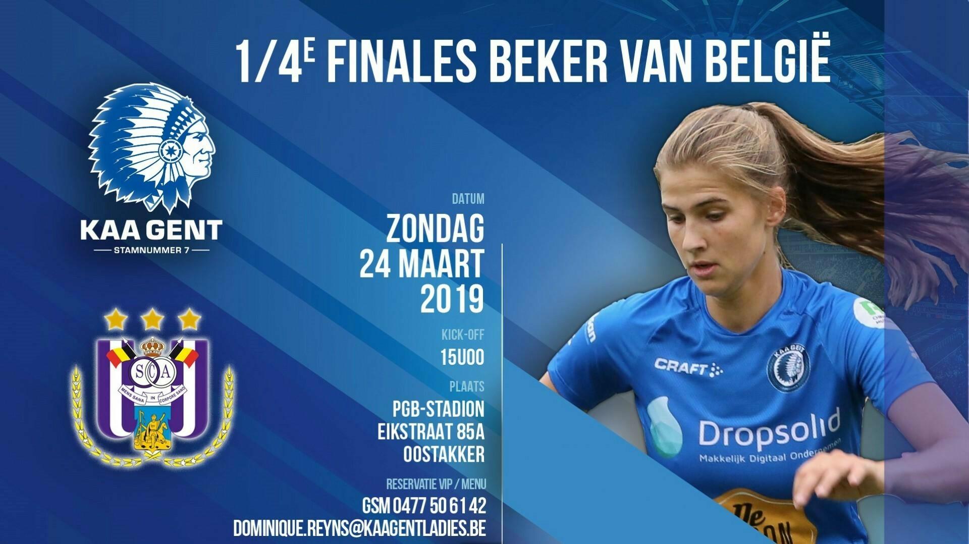 Moedig onze Ladies aan tegen Anderlecht in de Beker van België!