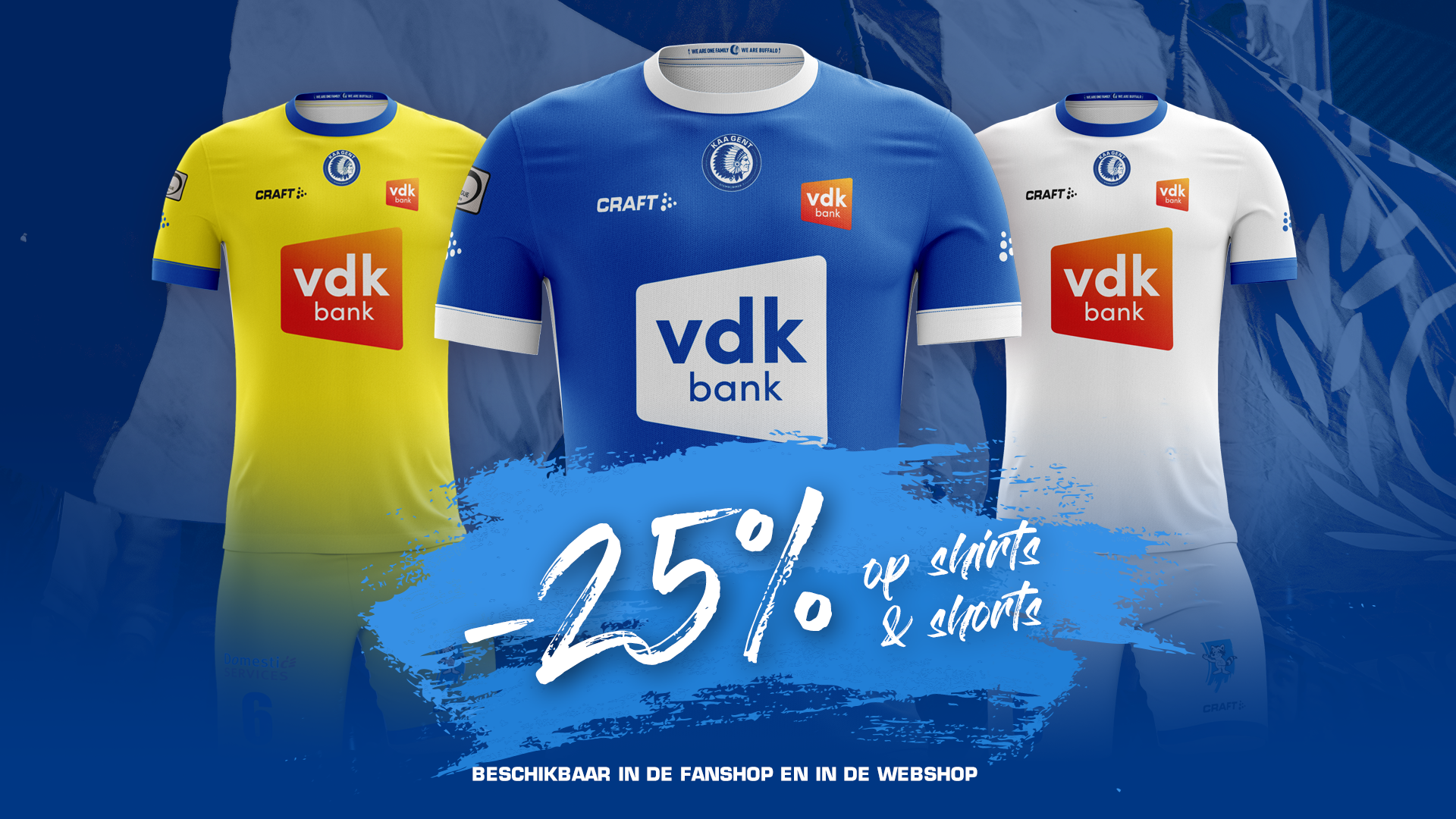 - 25% op alle shirts en shorts!