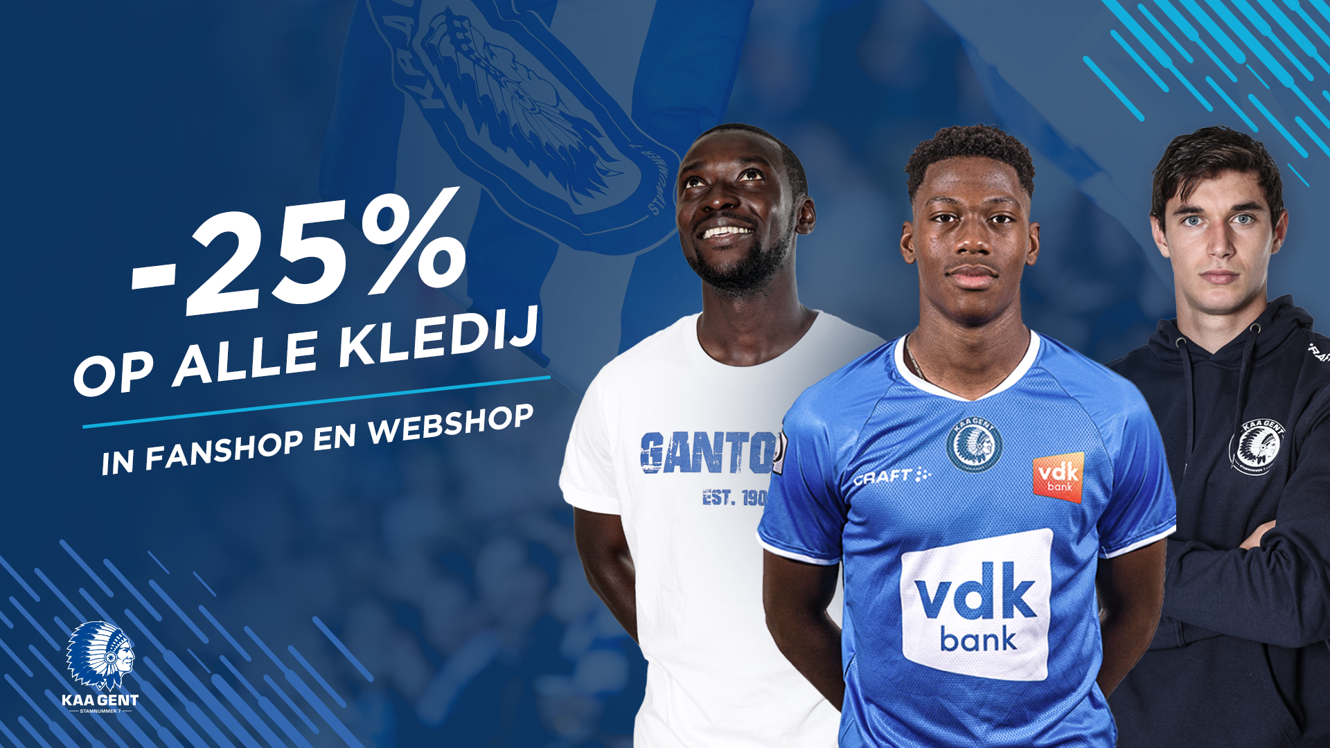 25% korting op alle kledij! 