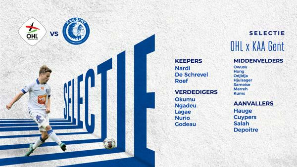 👥 Selectie OHL - KAA Gent