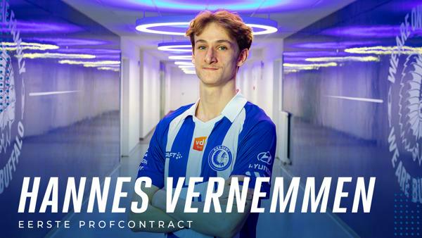 Hannes Vernemmen tekent eerste profcontract bij KAA Gent