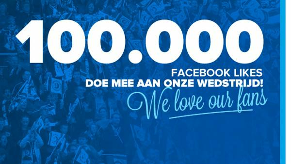 Doe mee aan onze '100.000 likes'-wedstrijd en win een matchday experience!