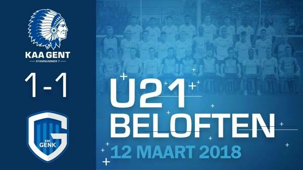 Beloften spelen 1-1 gelijk tegen Genk