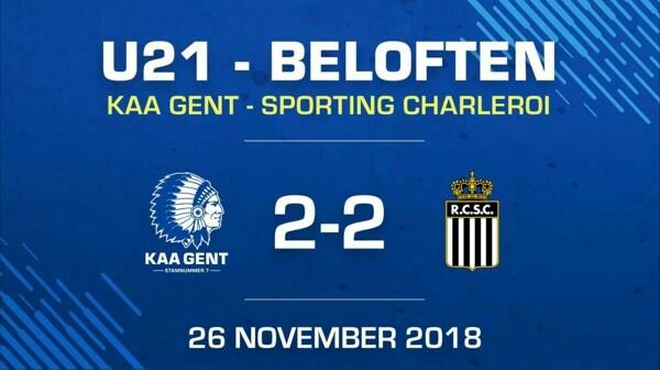 Beloften gelijk tegen Charleroi