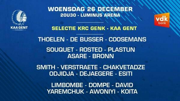 Selectie voor KRC Genk - KAA Gent