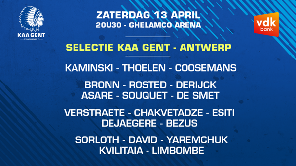 Selectie voor KAA Gent - R Antwerp FC