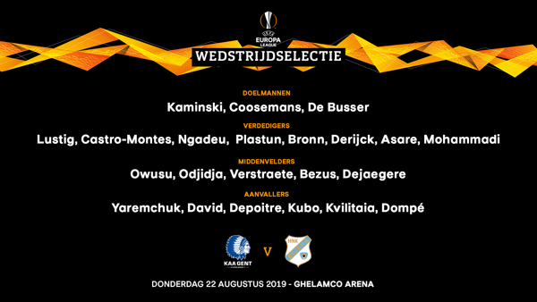 Selectie voor KAA Gent - HNK Rijeka