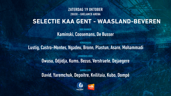 Selectie voor KAA Gent - Waasland-Beveren