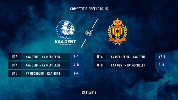 Jeugd: uitslagen KAA Gent - KV Mechelen
