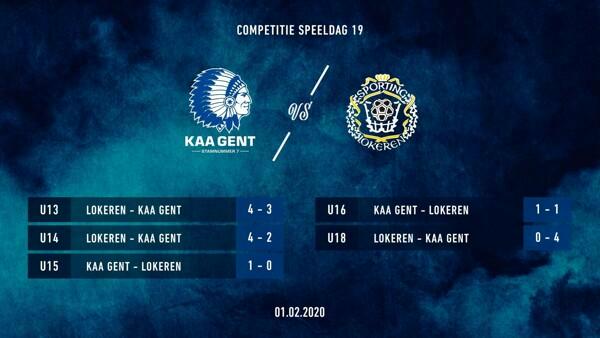 Jeugd: uitslagen KAA Gent - Lokeren