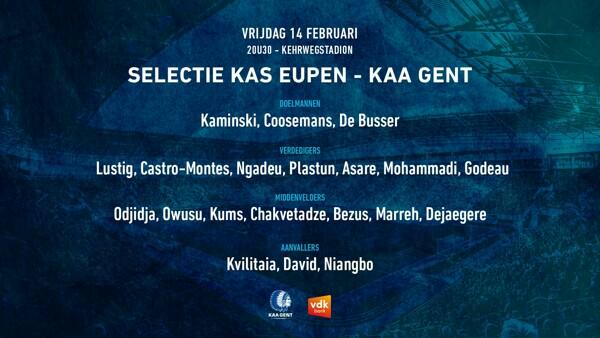 Selectie KAS Eupen - KAA Gent