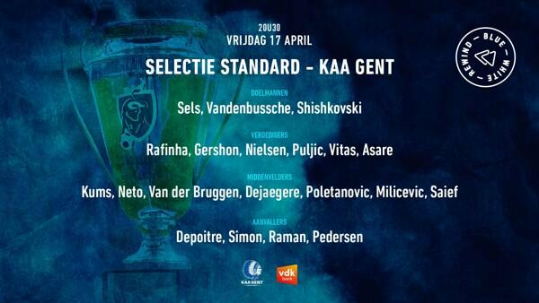 Selectie en voorbeschouwing Standard - KAA Gent