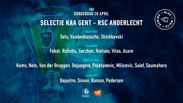 Voorbeschouwing en selecties KAA Gent - Anderlecht