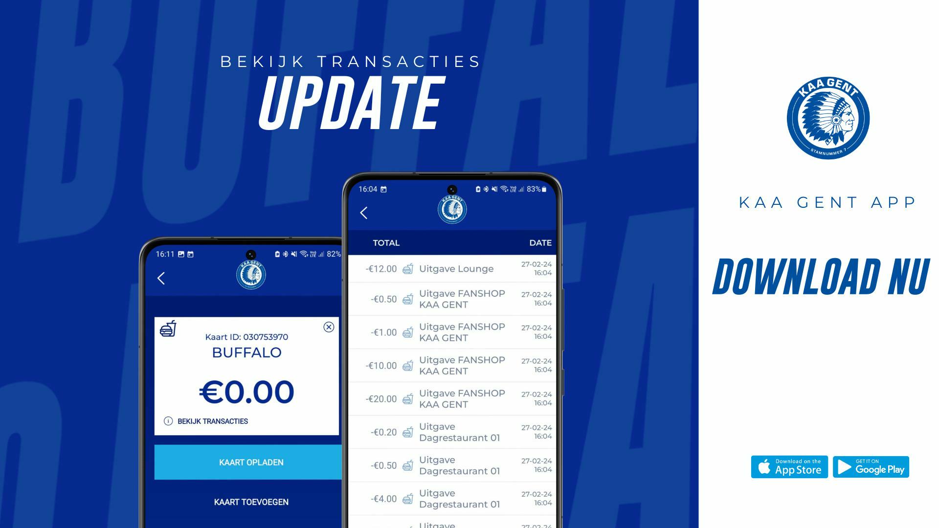 Nieuw: bekijk je transactiehistoriek in de KAA Gent app