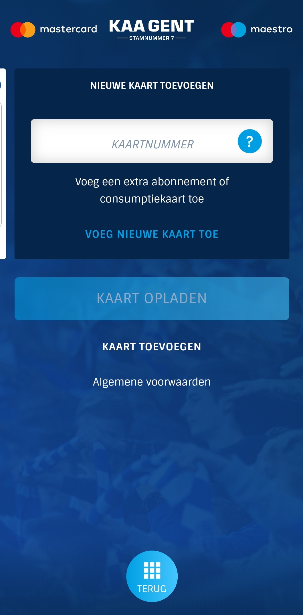 fax Bestuiver contant geld Abonnement opladen via de app | KAA Gent Website